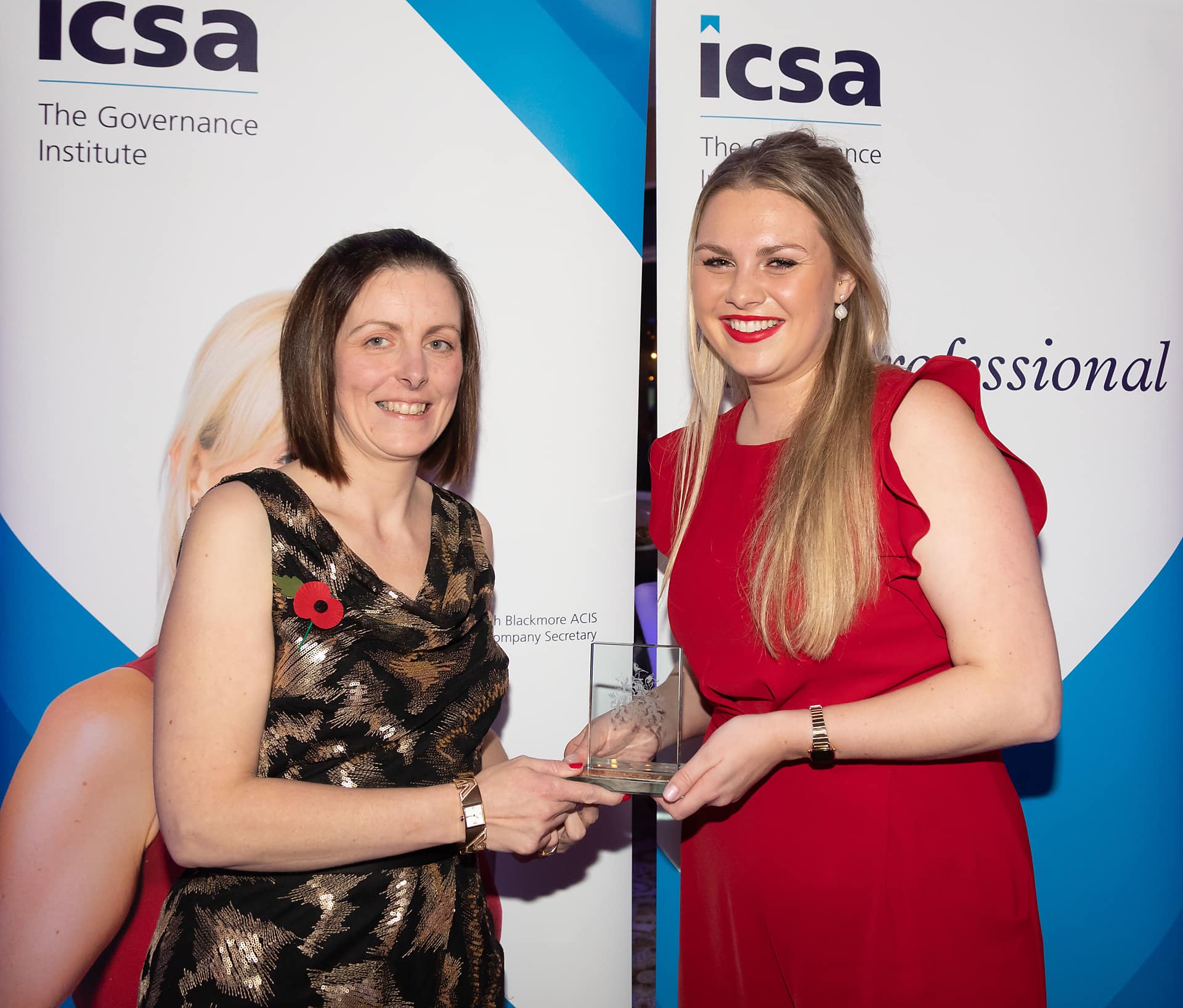 Gwen Norman receiving her ICSA Award